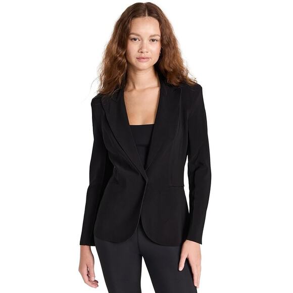 Norma Kamali Black Single Breasted Blazer Jacket - Size 4 - Picture 1 of 7